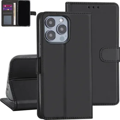 Immagine prodotto di custodia a libro per iPhone 13 Pro - Nero - Portacarte - Chiusura magnetica