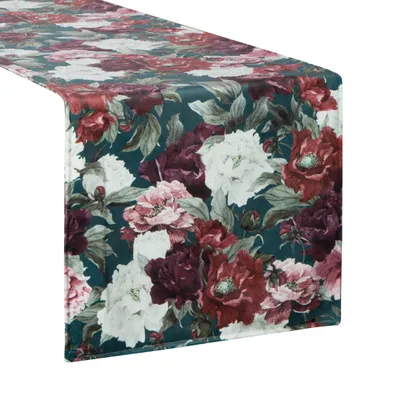 Produktbild von Festliche Tischdecke Tischdekoration VELVET 2 35x140 cm grün dunkelrot