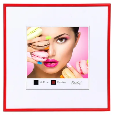 Produktbild von Photo Style Kunststoff Bilderrahmen quadratisch Foto Rahmen Picture Frame Collage - Farbe: Rot | Format: 30x30
