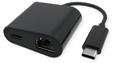 Produktbild von VALUE USB-C zu Gigabit Ethernet Konverter, PD Port, 100W