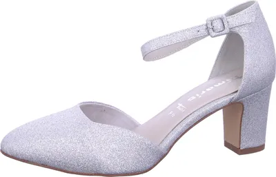 Produktbild von Tamaris Damen Pumps Fesselriemen Blockabsatz 1-24432-41, Größe:38 EU, Farbe:Silber