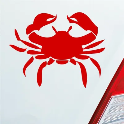 Produktbild von Auto Aufkleber Sternzeichen Krebs Crab Tier Motorrad KFZ Roller 10x8 cm Rot Sticker Heckscheibenaufkleber