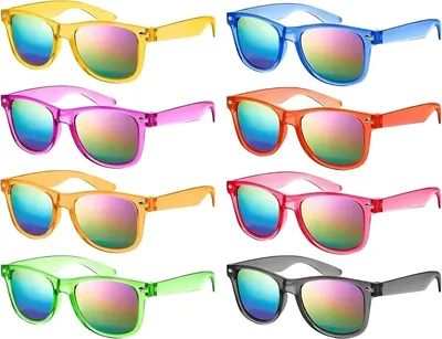 Image de Lunettes de soleil pour enfants, lot de 8, couleurs vives, protection UV400, pour les enfants de 3 à 8 ans