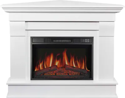 Image de Cheminée électrique ArtiFlame Albion Corner AF23S Cheminée d'angle électrique avec chauffage 1800 W, effet de flammes 3D réaliste, éclairage LED, télécommande, blanc