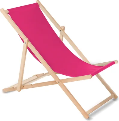 Produktbild von Liegestuhl aus Buchholz ohne Armlehne Sonnenliege Gartenliege 110kg  rosa