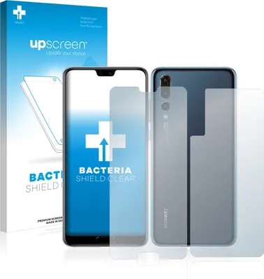 Produktbild von upscreen Schutzfolie für Huawei P20 Pro (Vorder + Rückseite) Antibakterielle Folie Klar Anti-Kratzer