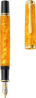 Produktbild von Pelikan Souverän M600, Schwarz, Orange, Kartuschenfüllsystem, Acryl, Vergoldetes Metall, Deutschland, 1 Stück(e)