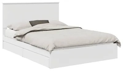 Productafbeelding van Bedframe Met Opberglade Wit - 140 x 200 cm Matrasmaat - Bewerkt Hout - Modern Minimalistisch Slaapkamermeubel
