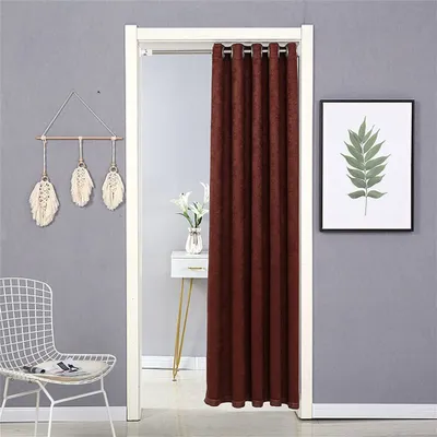 Obrázek produktu pro Záclona na dveře, 120 × 190 cm, zatemňovací záclona do domu a interiéru, na okna a dveře, tepelně izolační, záclona do domu a dekorace