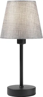 Produktbild von Tischlampe - H 32 cm - Grau - Schwarz - Metall - Stoffschirm