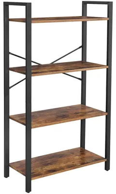 Obrázok produktu pre Prístenná skrinka v priemyselnom štýle – vintage knižnica – stojaca polica – obývacia izba – 66 x 30 x 120 cm
