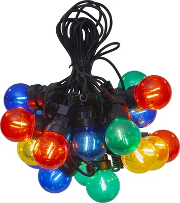 LED Lichterkette CIRCUS - 20 kleine bunte Kugeln - Filament LED - 8,8m - inkl.Trafo - outdoor