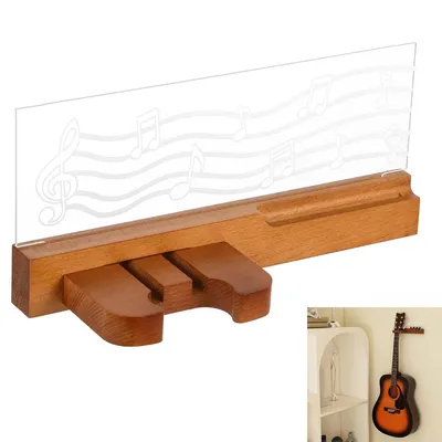 Produktbild von Gitarrenständer, Gitarren Wandhalterung, Gitarren geschenk mit LED-Beleuchtung, Gitarrenhalter für die Wand, Notenblatt Design, Akustik-Elektro-Bass
