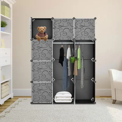 Produktbild von Hengda Kleiderschrank DIY Badregal Bücherregal für Miethaus Schuhregal 12 Fächer