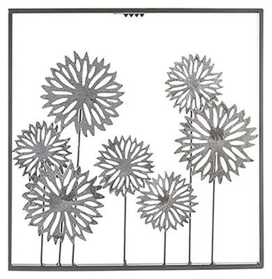Immagine prodotto di Immagine murale in rilievo fiori decorazione murale in metallo marrone argento 30cm decorazione murale in metallo