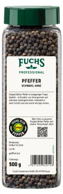 Produktbild von Fuchs Professional Pfeffer schwarz ganze Pfefferkörner scharf 500g