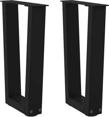 Image de Pieds de table basse en V 2 pièces Noir 38 x (42-43,3) cm Acier