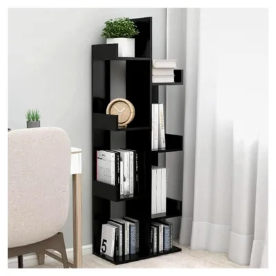 Produktbild von Bücherschrank schwarz, 48 x 25,5 x 140 cm, Holzregal