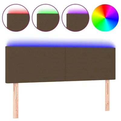 Produktbild von vidaXL LED Kopfteil Dunkelbraun 144x5x78/88 cm Stoff