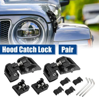 Image de Avant Capot Latches Capot Catch pour Jeep Wrangler JK - 4 Pcs Noir