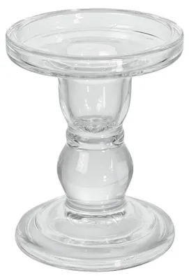 Zdjęcie produktu dla Podświetlik szklany, przezroczysty, do świec stożkowych, świec typu "stump" oraz świec tealight o średnicy do 7,4 cm