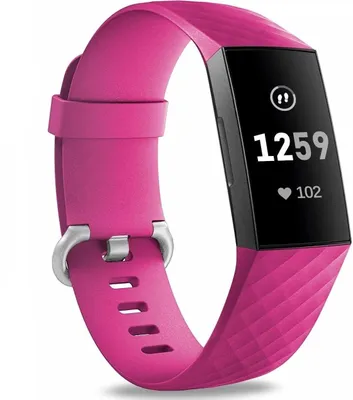 Produktbild von Strap-it Fitbit Charge 4 Armband Silikon (Leuchtend Pink) - Große: S/M