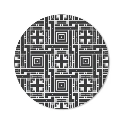 Produktbild von MuchoWow® Mauspad Mousepad Geometrie - Muster - Schwarz 20x20 cm - Mousepads - Maus Mat - Pad - Mausunterlage - Schreibtischmatte