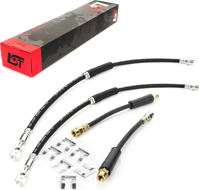 Produktbild von 4x Bremsschlauch Set vorne hinten + Halteklammer für Audi Seat Skoda VW