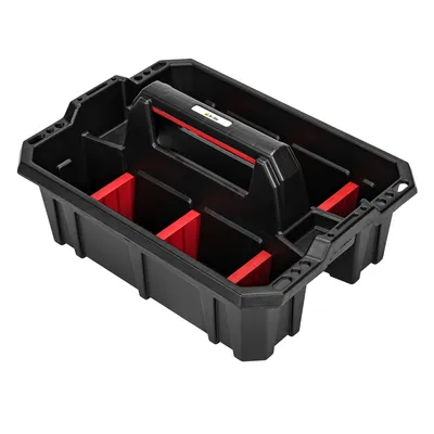 Obrázok produktu pre Nosič náradie s priehradkami čierny 395 x 295 x 190 mm otvorený zásobník na ozubené koleso