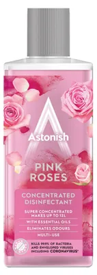 Produktbild von Astonish| Desinfektionsreiniger Pink Roses - 300 ml - Vegan - Antibakteriell - Frischer Duft