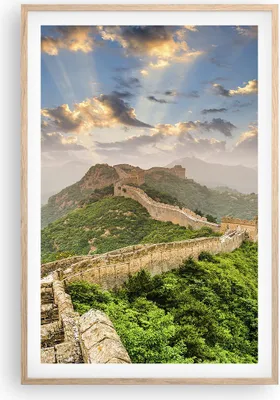 Produktbild von Gerahmtes Poster - Rahmen in heller Eiche - Wand Berg asiatisch china - 61x91,5 cm - Wand Bild - Wanddeko - Wandbilder - Wandposter - Bilderrahmen - Bilder - Kunstdruck - Wandbild - P2NPA61x91-3069
