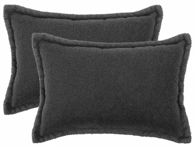 Produktbild von vidaXL Kissenbezug 2 pcs HOUTEN Dunkelgrau 30 x 50 cm Bouclé