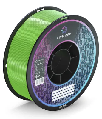 Produktbild von Viviform silk PLA Filament für 3D Drucker, 1kg Rolle, Durchmesser 1,75mm +/- 0,03mm, Grün