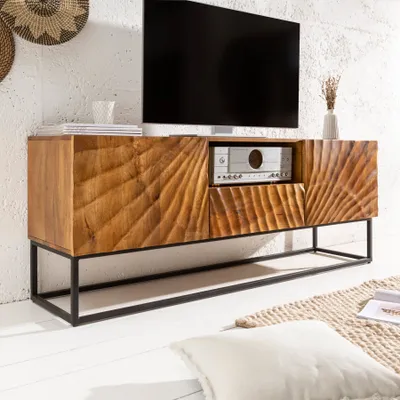 Produktbild von Massives TV Lowboard SCORPION 160cm Mangoholz aufwendige 3D Schnitzereien TV-Board Fernsehschrank