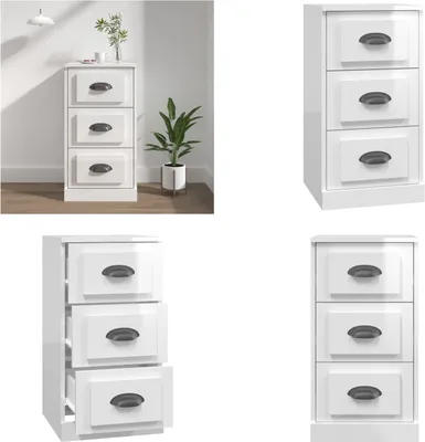 Produktbild von vidaXL Sideboard Hochglanz Weiß 36x35,5x67,5 cm Holzwerkstoff - Sideboard - Sideboards - Schrank - Beistellschrank