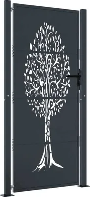 Obrázek produktu pro Zahradní branka antracitová 100 x 200 cm ocelová, design stromu