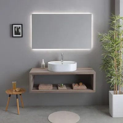 Immagine prodotto di Mobile bagno sospeso 120cm con lavabo ovale bianco | Kyoto