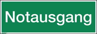 Produktbild von Hinweisschild Notausgang 297x105mm PVC