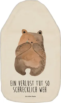 Produktbild von Mr. & Mrs. Panda Wärmflasche Bär Verlust - Weiß - Geschenk, Trauer Trauergeschenk Traurig Trösten Trost Liebeskummer, Teddy, Wärmflaschen, Wärmekissen, bettwärmflasche