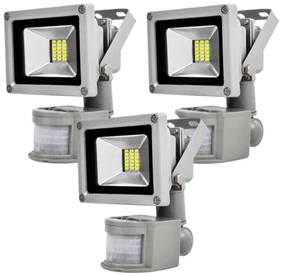 Obrázek produktu pro Greenmigo 3x 20W SMD LED reflektor Reflektor s detektorem pohybu Studené bílé světlo IP65 Vodotěsné LED svítidlo Nástěnný lustr Reflektor Zahradní lampa