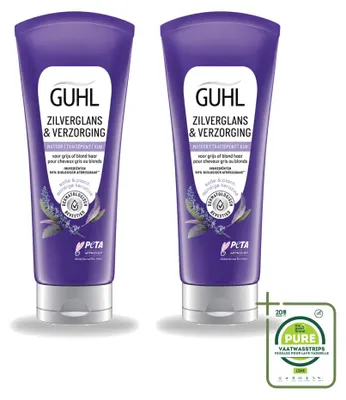 Productafbeelding van 2 x Guhl Zilverglans & Verzorgende Haarmasker - 200 ml - Grote verpakking - 2 stuks