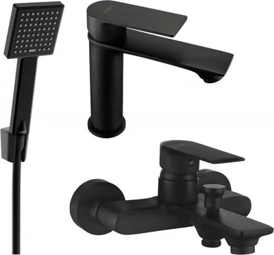 Produktbild von Mexen Royo R45 Badewannenset, Schwarz - 72203R45-70