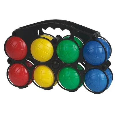 Produktbild von Boccia Boule Set 8 Kugeln, Tragekorb, Wurfspiel, Strandspiel