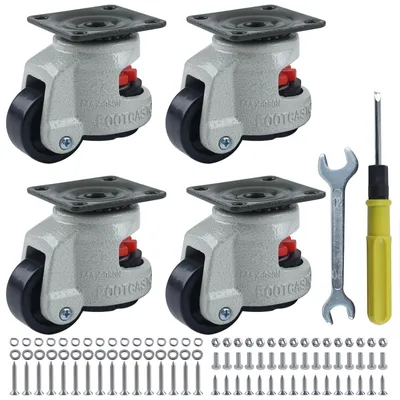 Nivellierrollen-Set, 4 Stück, 120 kg, höhenverstellbar, für Werkbänke
