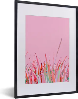 Produktbild von MuchoWow® Gerahmtes Poster Sommer - Pflanzen - Pastell 30x40 cm - Poster mit Schwarzem Bilderrahmen Wandposter Rahmen Foto Bilder - Wandposter Schlafzimmer