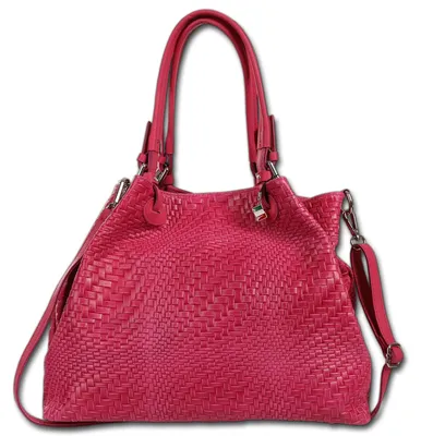 Immagine prodotto di Borsa a mano, tracolla, color fucsia, in pelle, da donna, modello Florence, dimensioni 16x31x28 cm, codice prodotto D3OTF163P