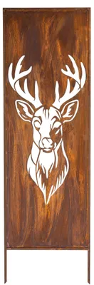 Produktbild von Sichtschutz Metall - 160 cm x 50 cm - Edelrost - Rostoptik Sichtschutz für Garten - Sichtschutzelement - Sichtschutzwand - Gartendekoration Zaun