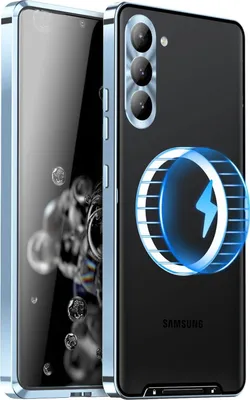 Produktbild von Für Samsung Galaxy S25 Plus 5G Magnetische Magsafe Frosted Metall Design Schutz Hülle Cover Blau
