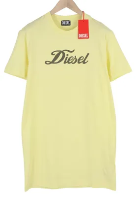 Produktbild von Diesel D-egor-new-ita Damen-Kleid, gelbes, kurzärmliges Tricot-Tageskleid