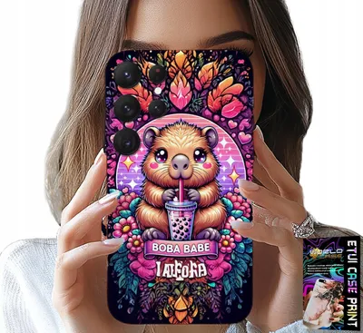 Zdjęcie produktu dla Etui Do Samsung Galaxy S22 Ultra - Słodka Kapibara Z Szejkiem, Super Wzory